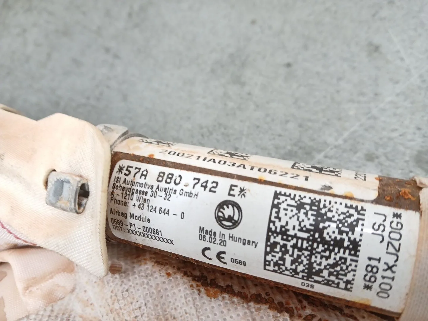 Airbag Cortina Delantero Derecho para Skoda Karoq (Nu7, Nd7)