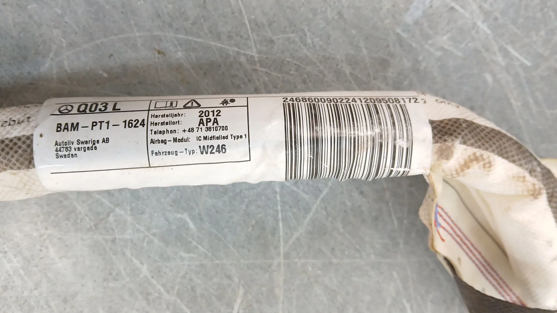 Airbag Cortina Delantero Izquierdo para Mercedes-Benz Clase B (W246)