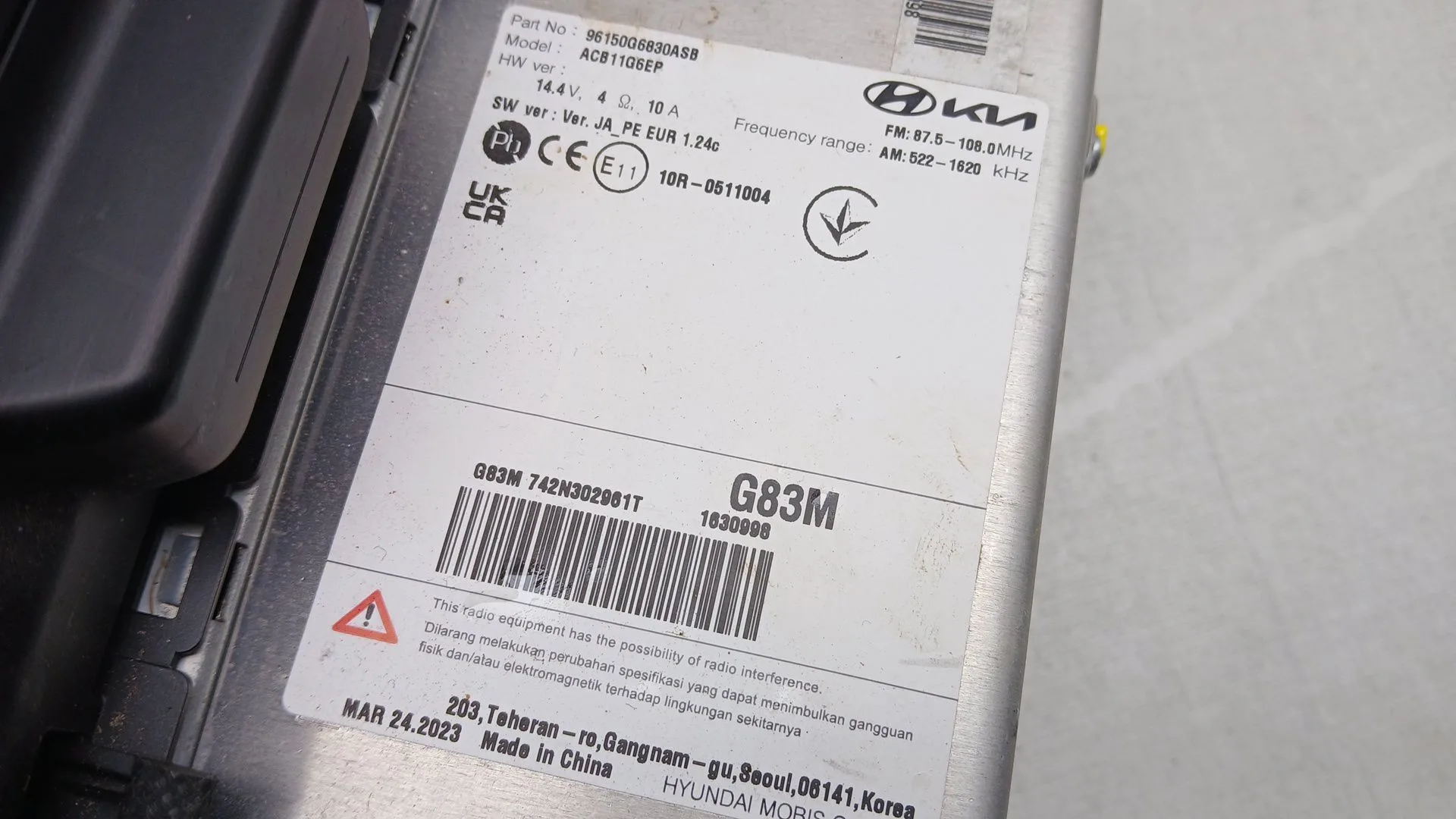 Sistema Audio / Radio Cd para Kia Picanto Iii (Ja)