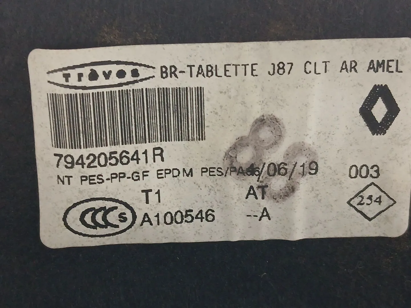 Bandeja Trasera para Renault Captur I (J5_, H5_)
