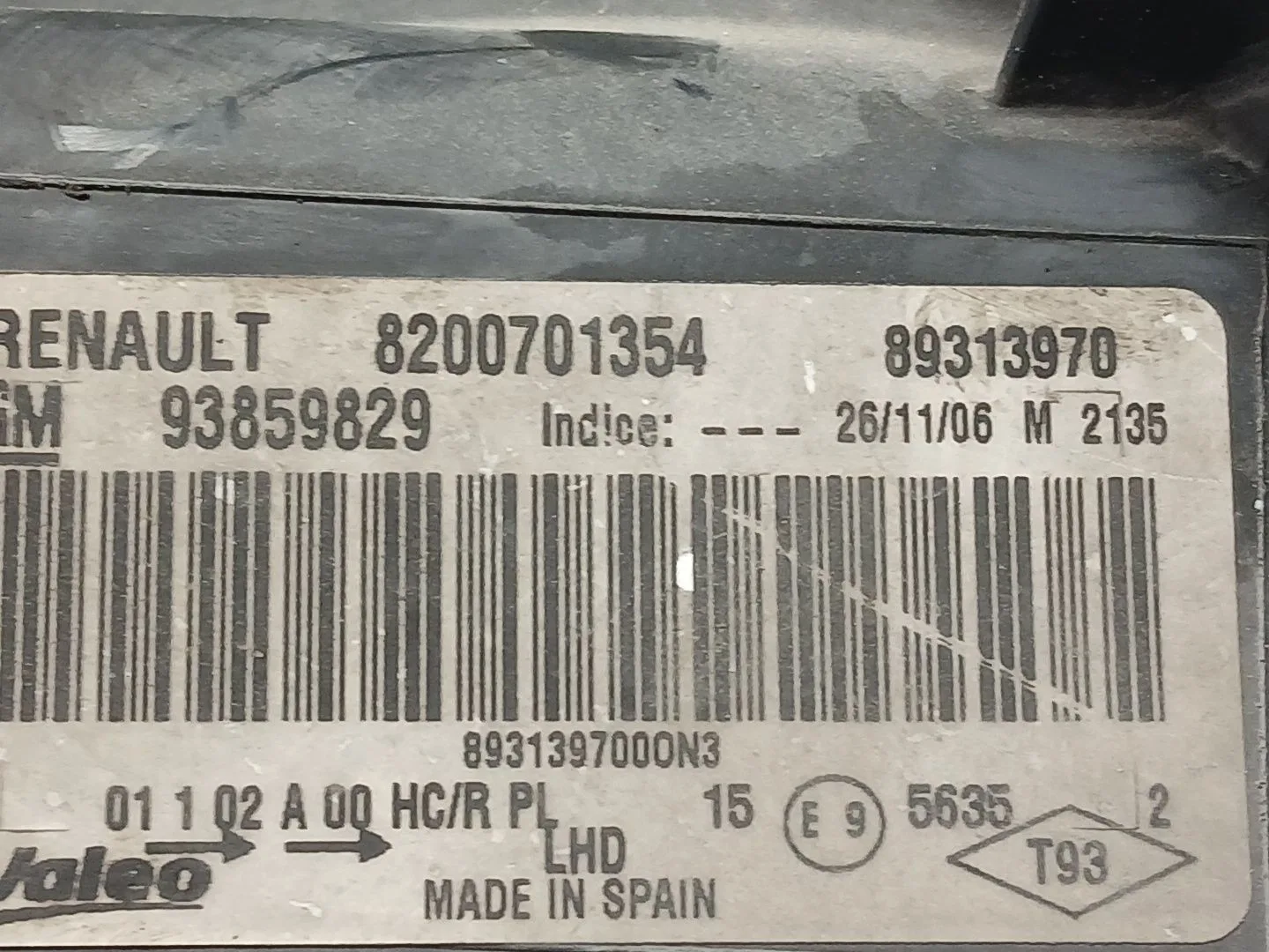 Faro Izquierdo para Nissan Primastar Furgoneta (X83)