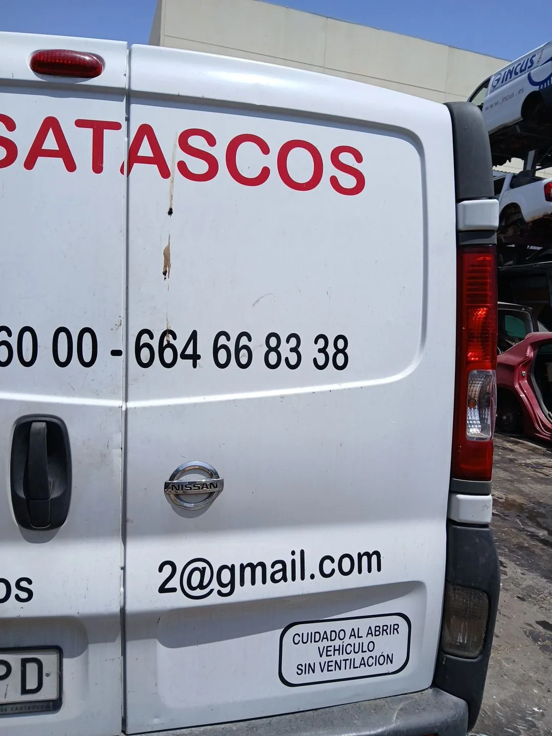 Puerta Trasera Derecha para Nissan Primastar Furgoneta (X83)