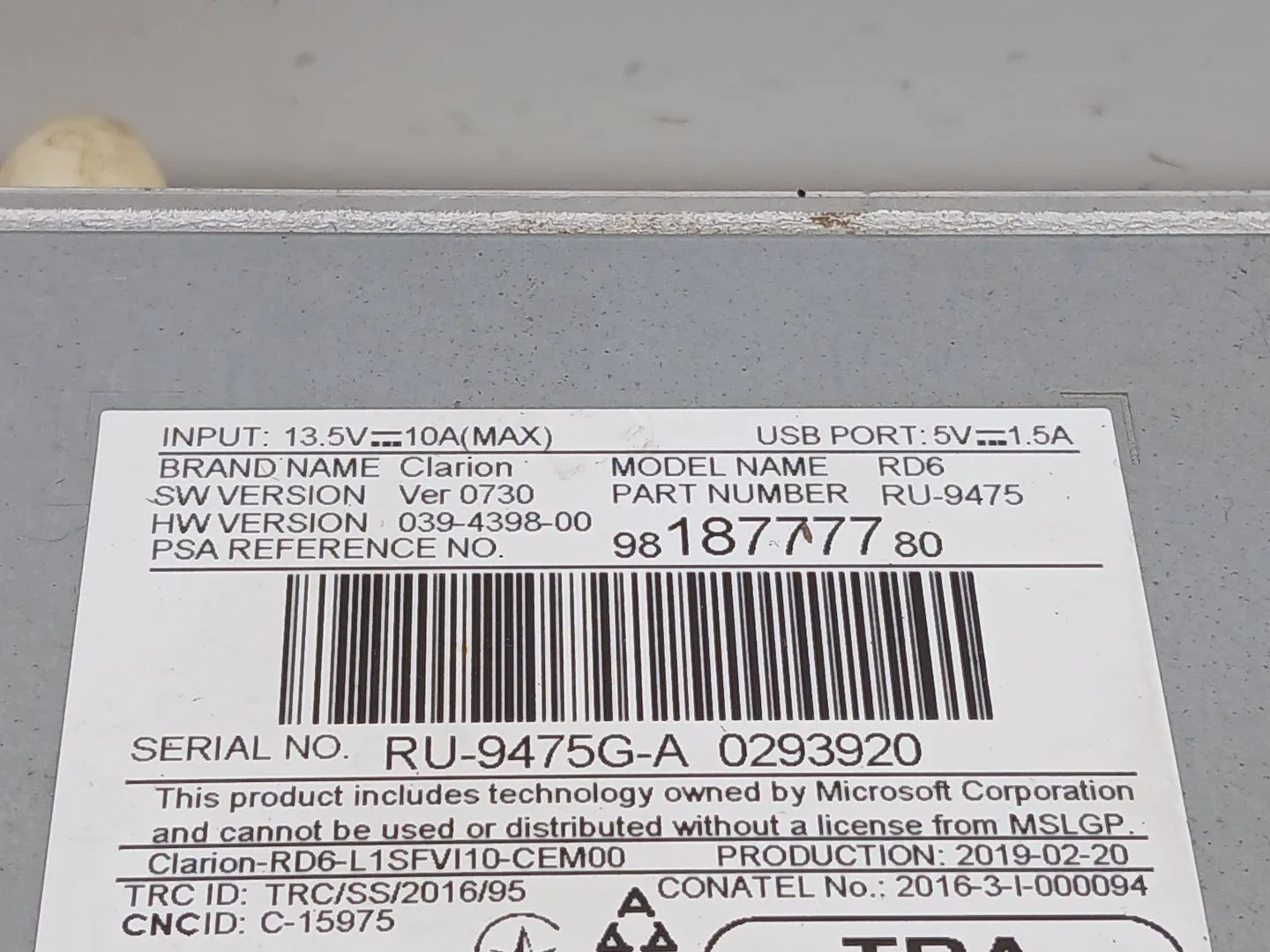 Sistema Audio / Radio Cd para Citroën C3