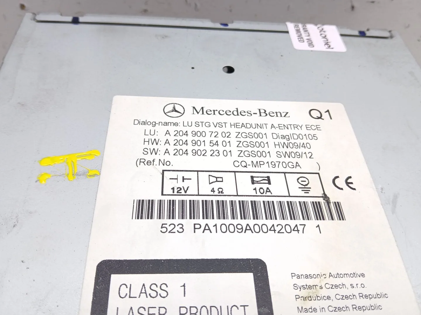 Sistema Audio / Radio Cd para Mercedes-Benz Clase C (W204)