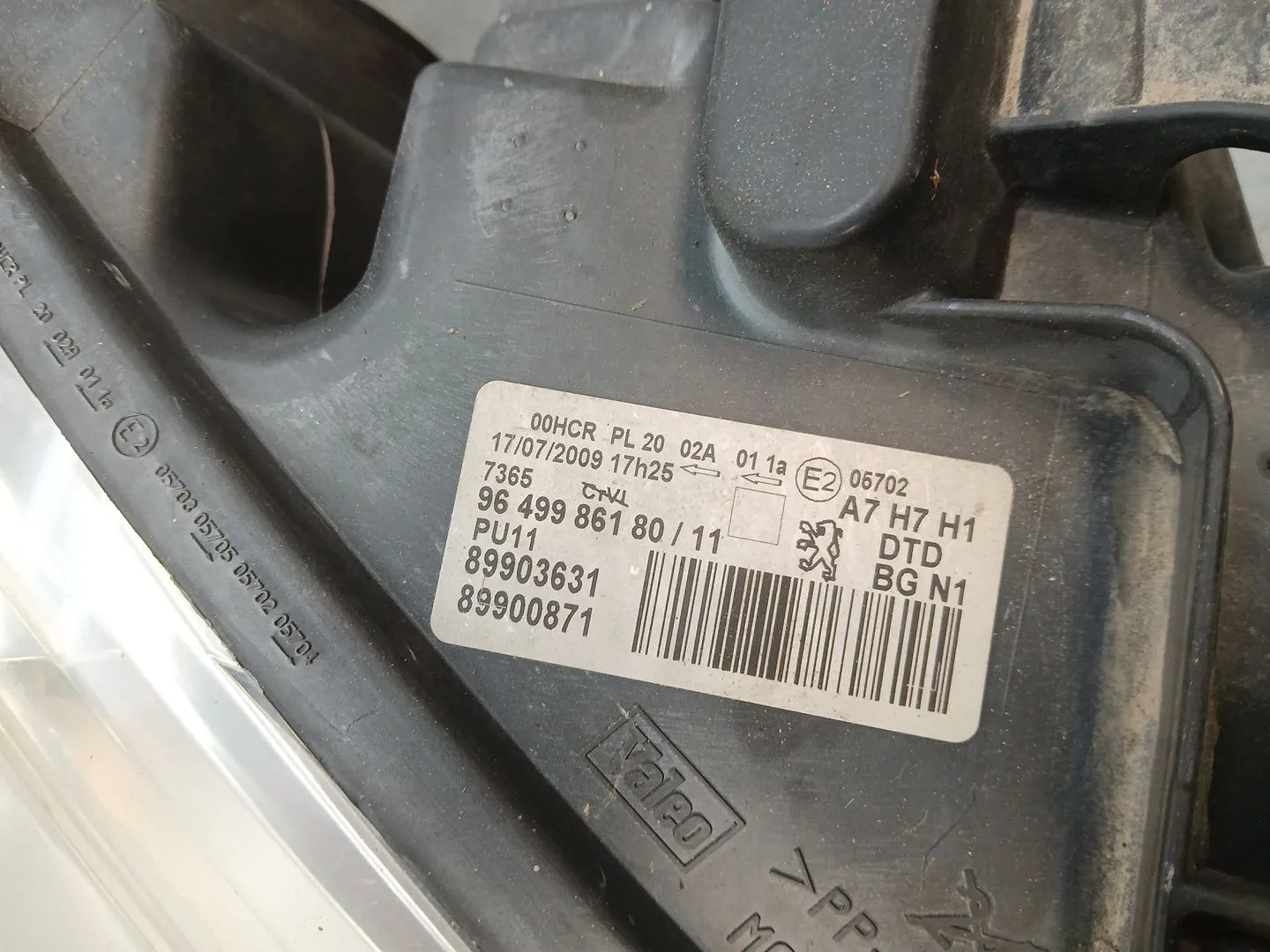 Faro Derecho para Peugeot 207/207+ (Wa_, Wc_)