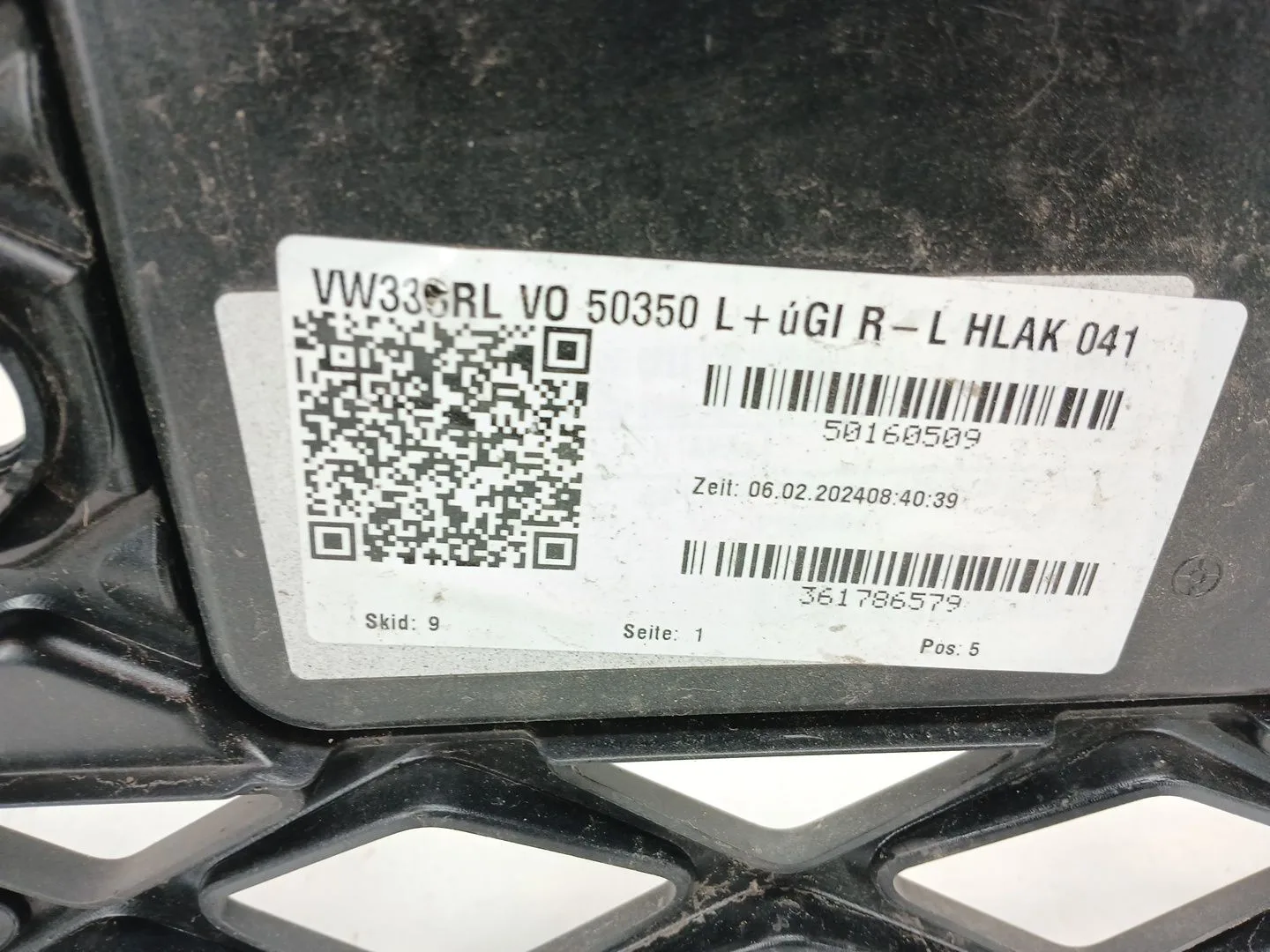 Rejilla Paragolpes Central para Volkswagen Tiguan (Ad1, Ax1)