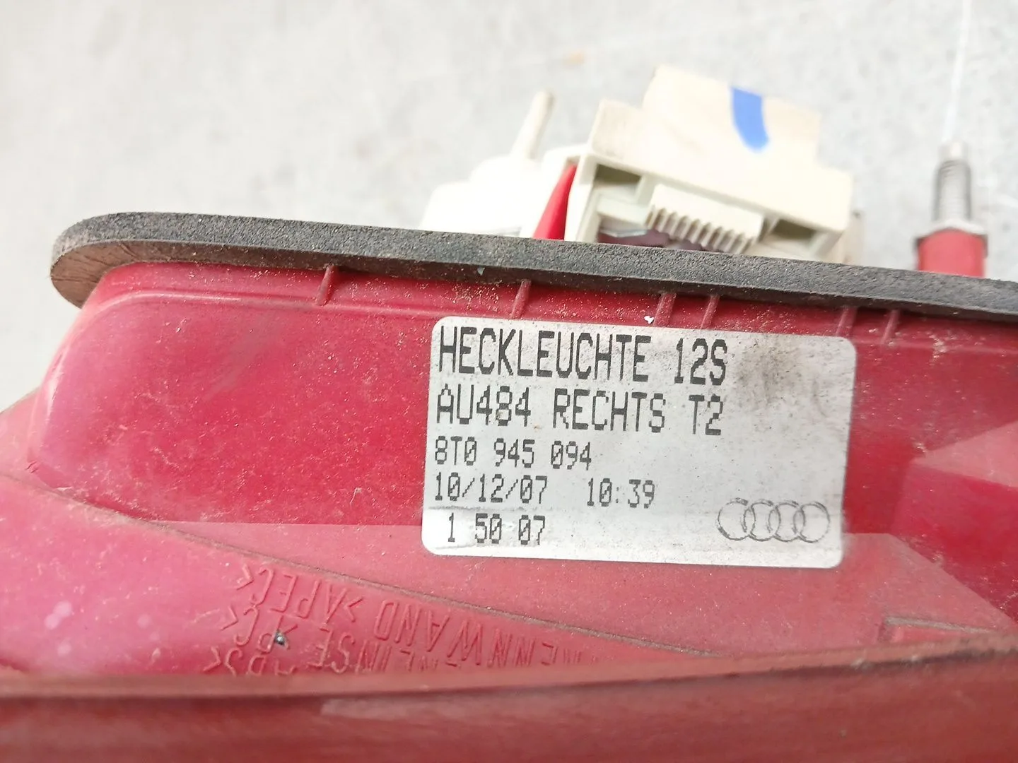 Piloto Trasero Derecho Interior para Audi A5 (8T3)