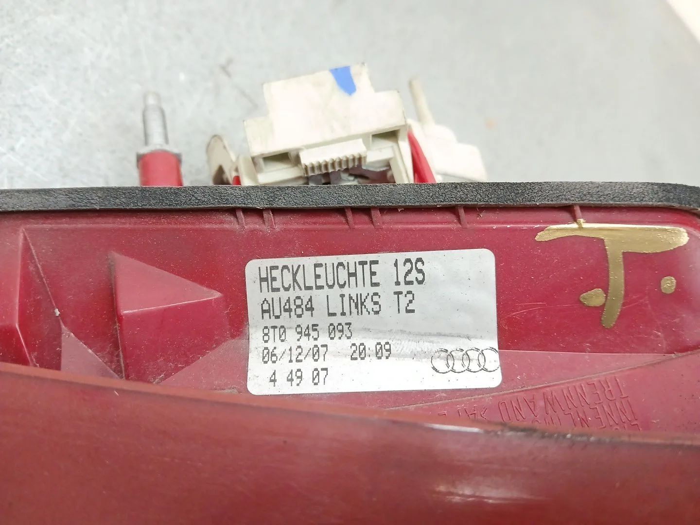 Piloto Trasero Izquierdo Interior para Audi A5 (8T3)