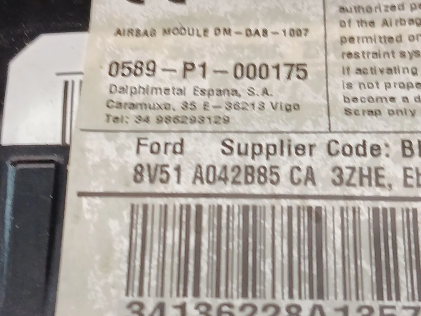 Kit Airbag para Ford B-Max (Jk)