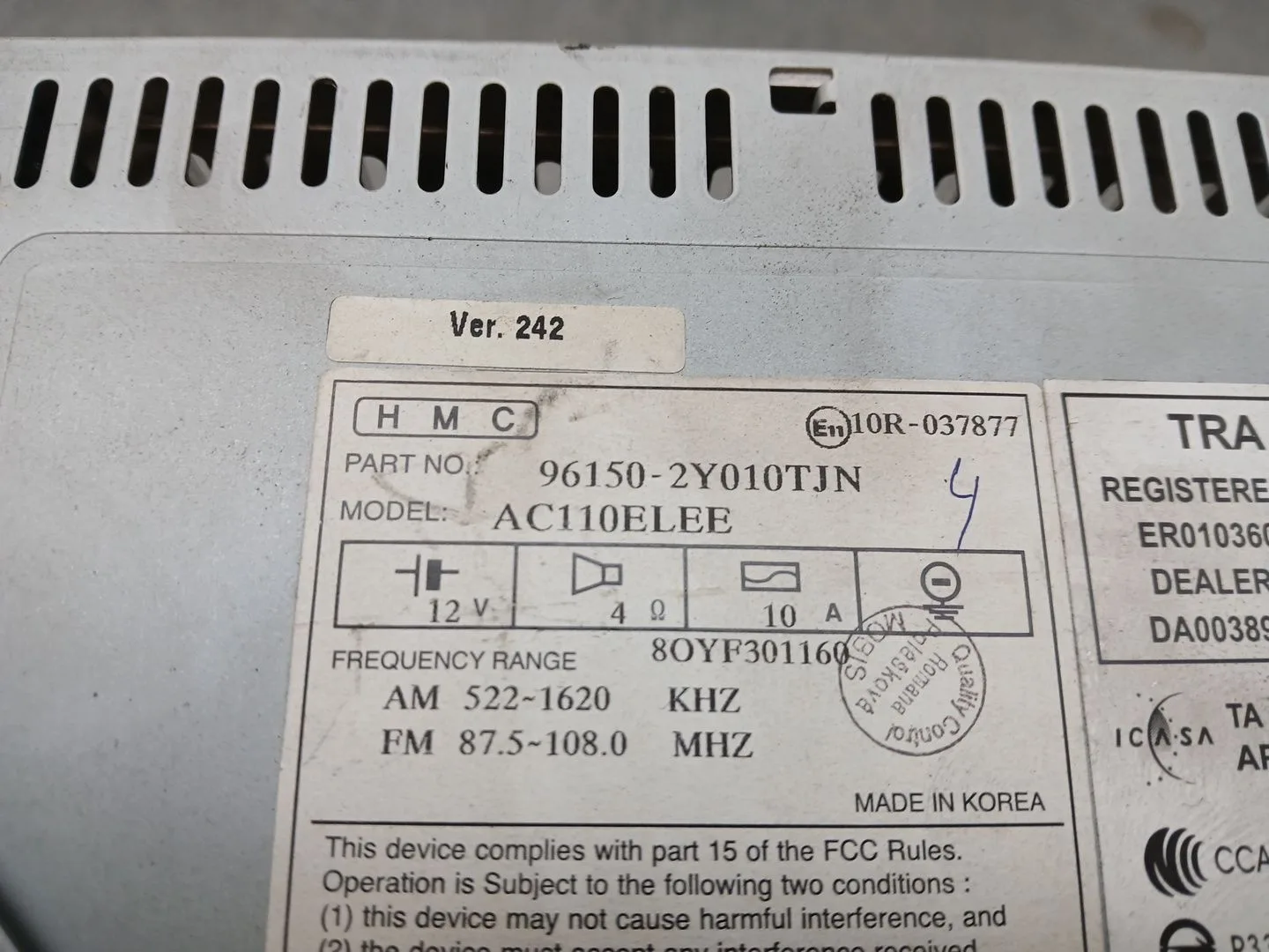 Sistema Audio / Radio Cd para Hyundai Ix35 (Lm, El, Elh)