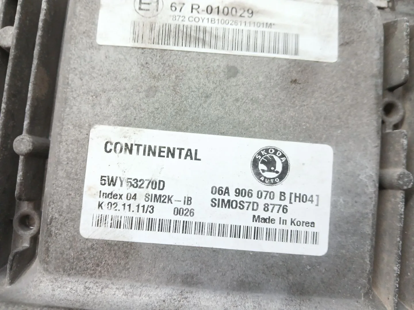 Centralita Motor Uce para Skoda Octavia Berlina (1Z3)