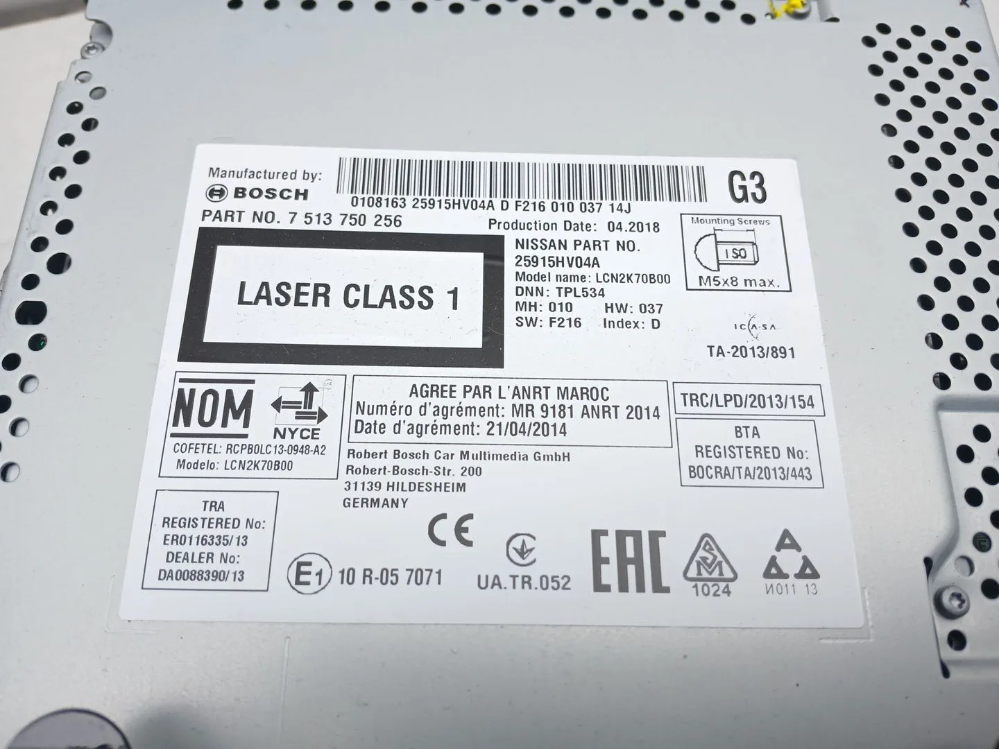 Sistema Audio / Radio Cd para Nissan Qashqai Ii (J11, J11_)