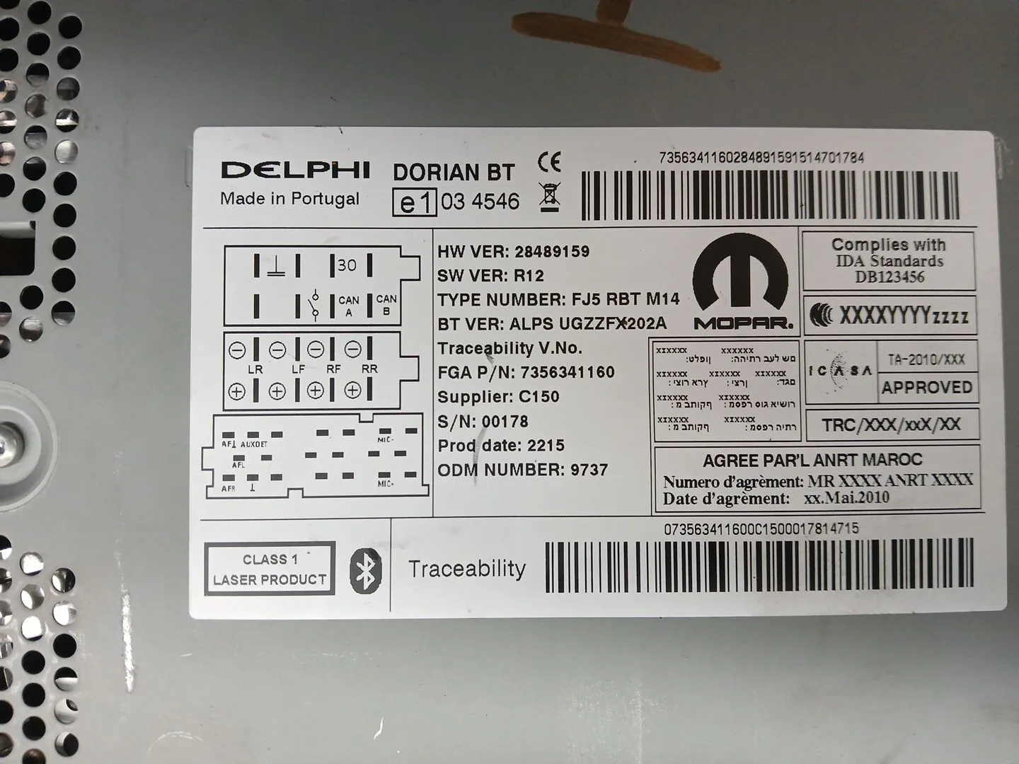 Sistema Audio / Radio Cd para Opel Combo Furgoneta/Monovolumen (X12)