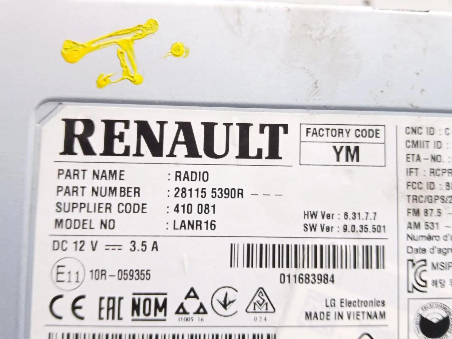 Sistema Audio / Radio Cd para Renault Kadjar (Ha_, Hl_)