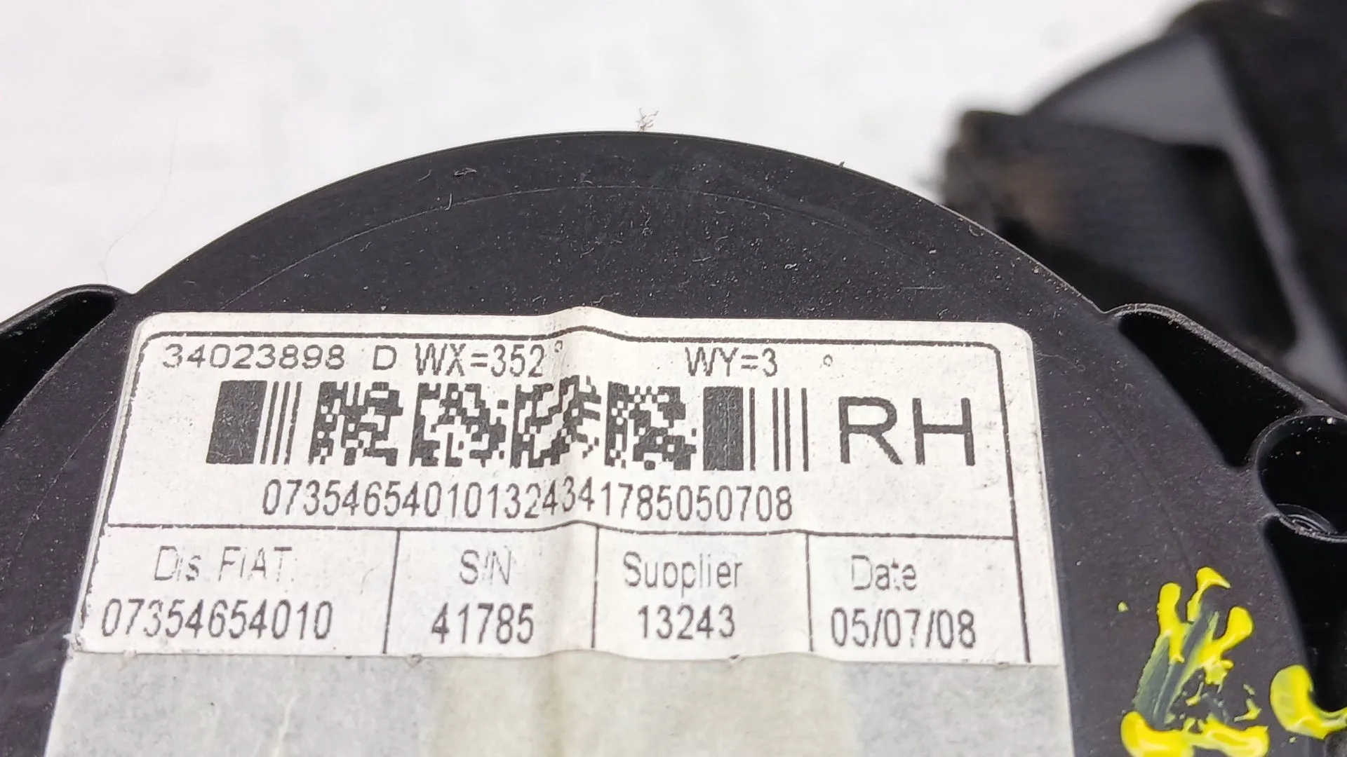 Cinturon Seguridad Delantero Derecho para Fiat 500 (312_)
