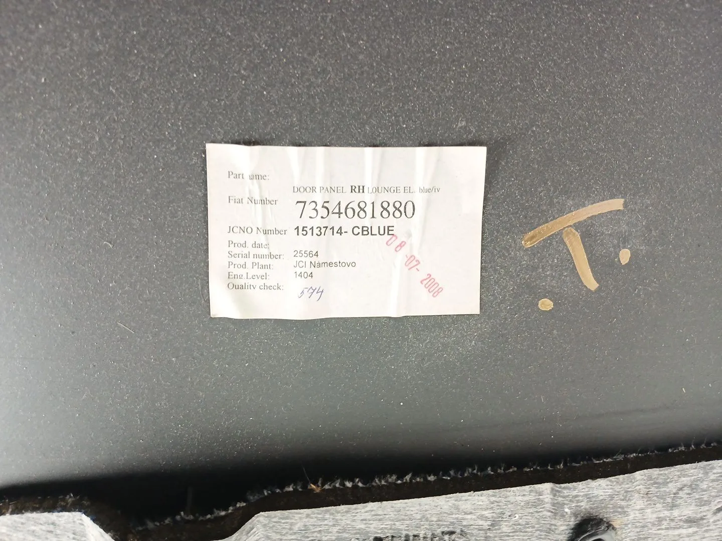 Guarnecido Puerta Delantera Derecha para Fiat 500 (312_)