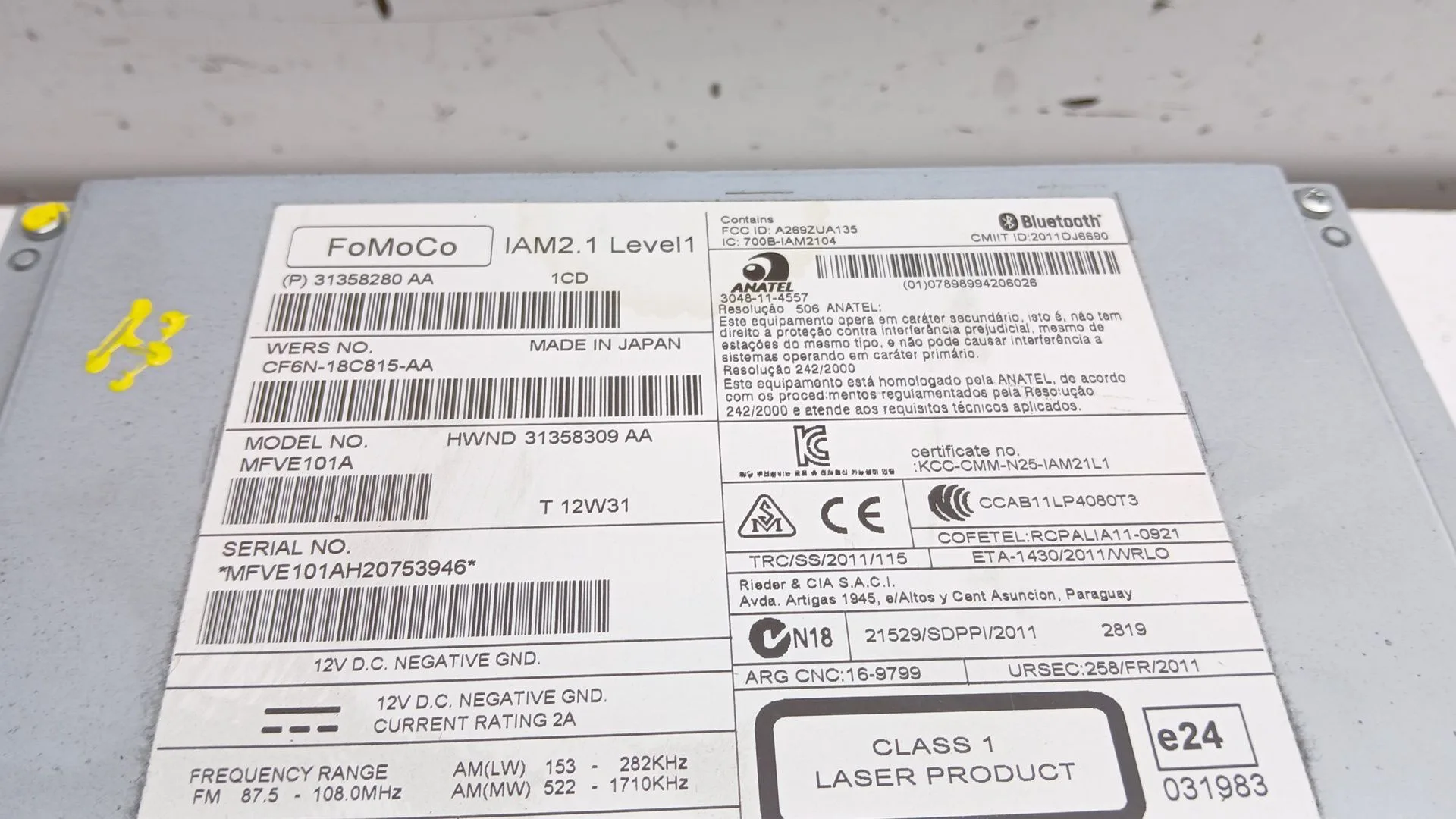 Sistema Audio / Radio Cd para Volvo V60 I (155)