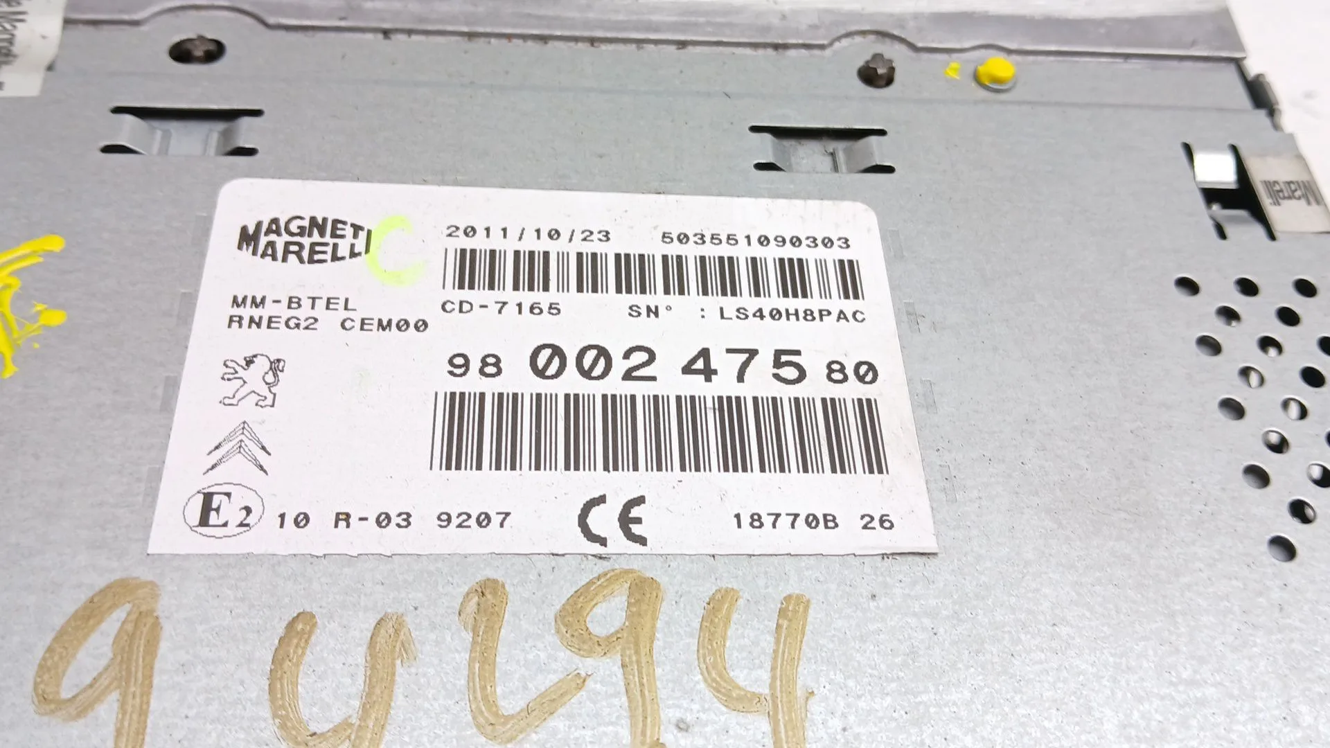 Sistema Audio / Radio Cd para Peugeot 508 I (8D_)