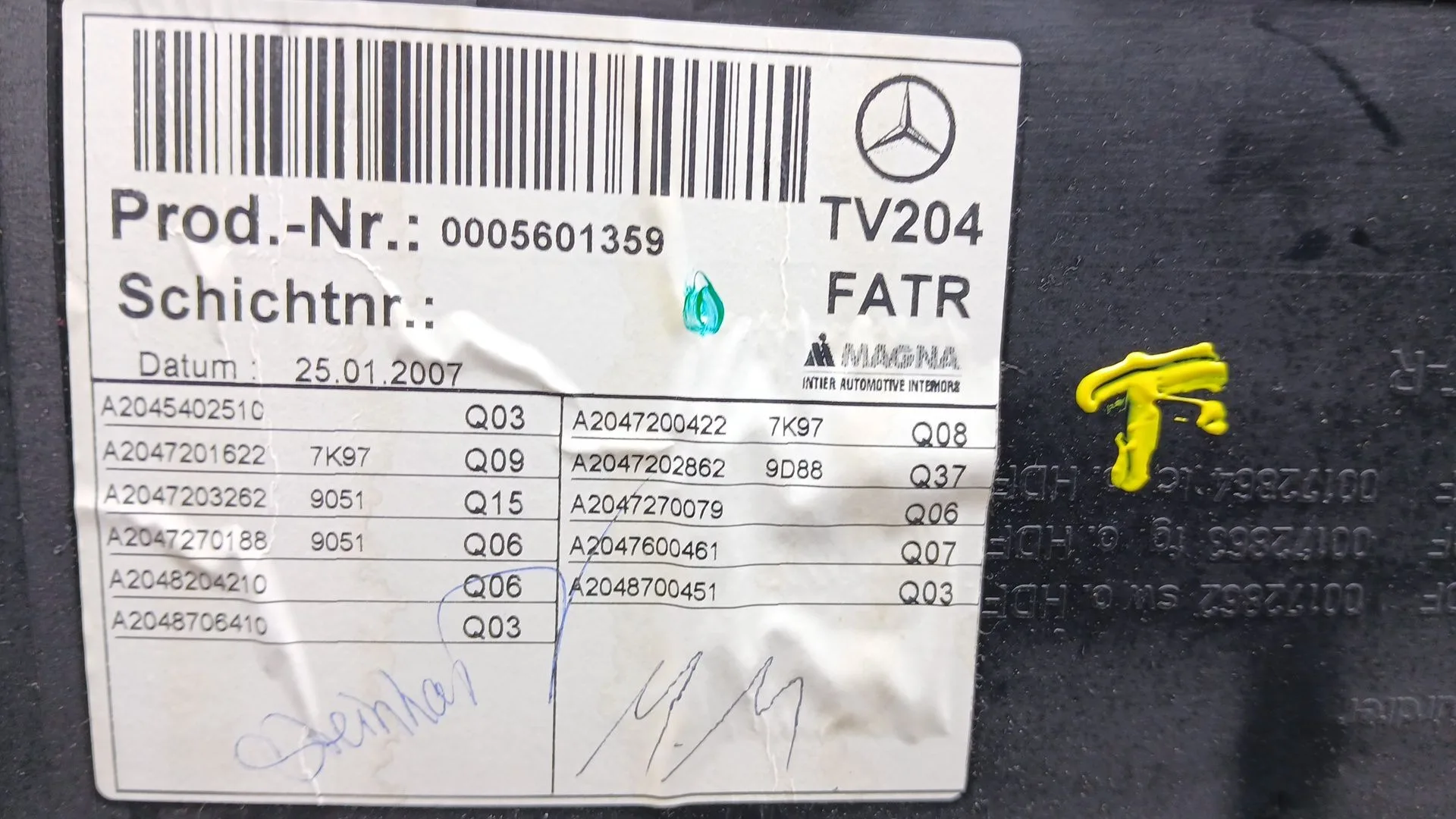 Guarnecido Puerta Delantera Derecha para Mercedes-Benz Clase C (W204)