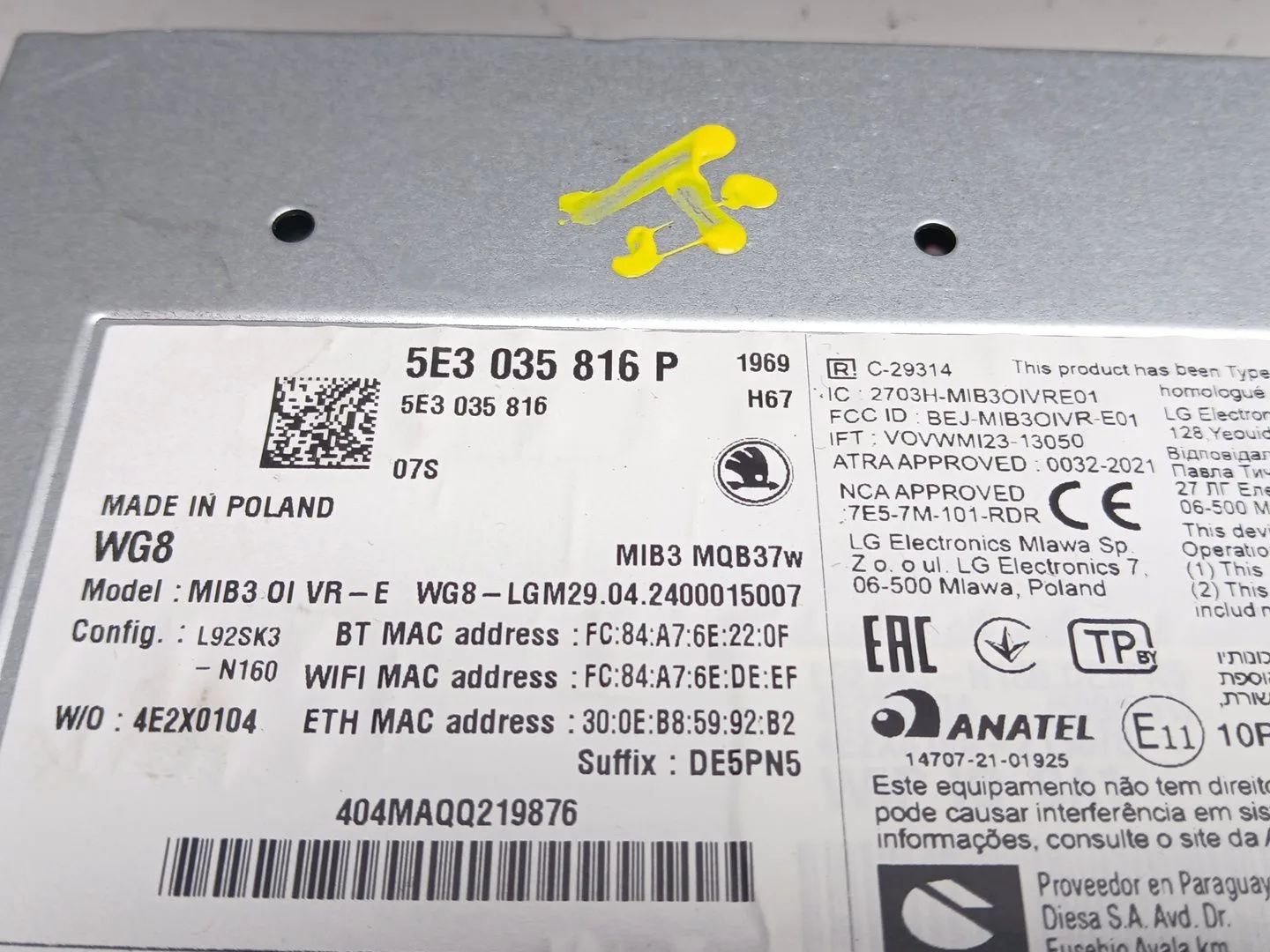 Sistema Navegacion Gps para Skoda Octavia Iv (Nx3, Nn3, Pv3)