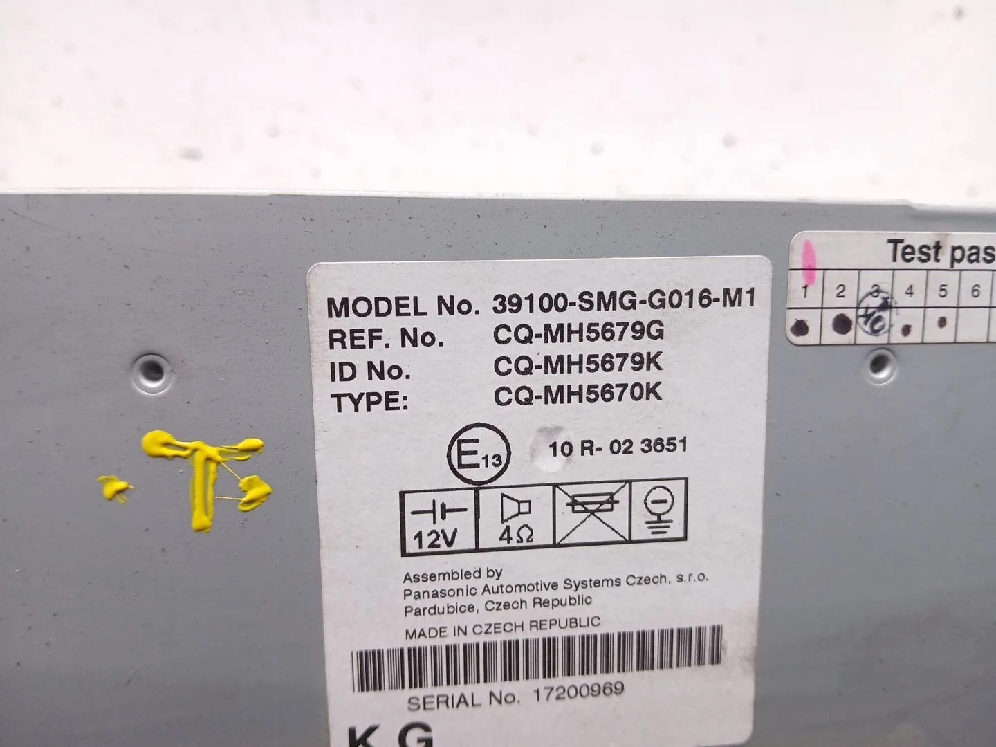 Sistema Audio / Radio Cd para Honda Civic Viii Hatchback (Fn, Fk)