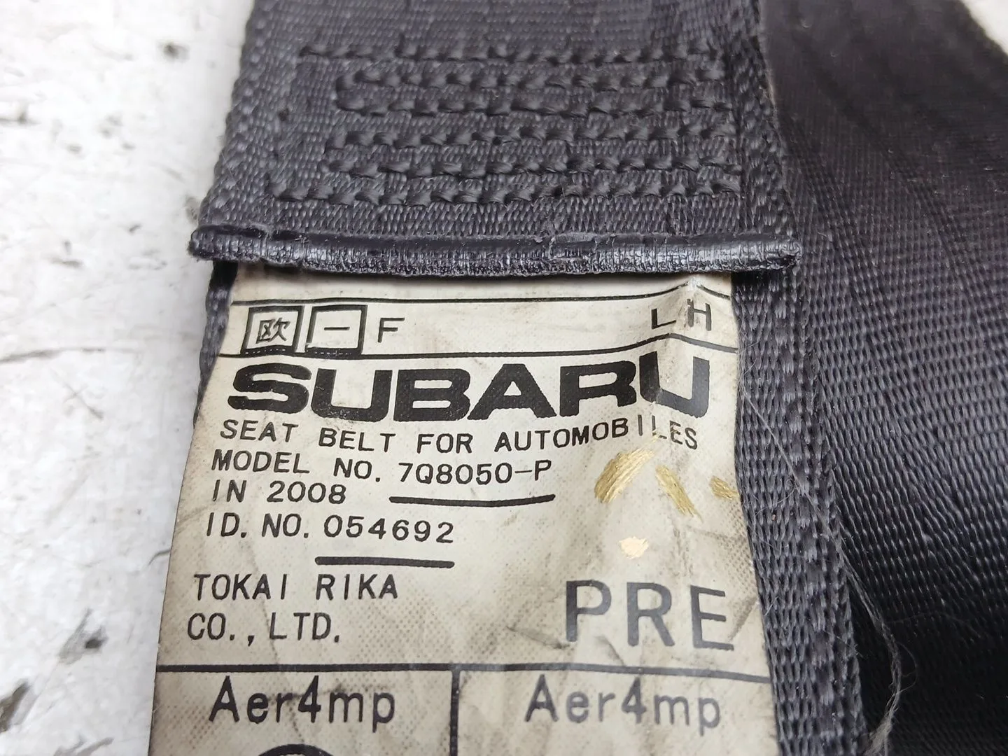 Cinturon Seguridad Delantero Izquierdo para Subaru Outback (Bp)
