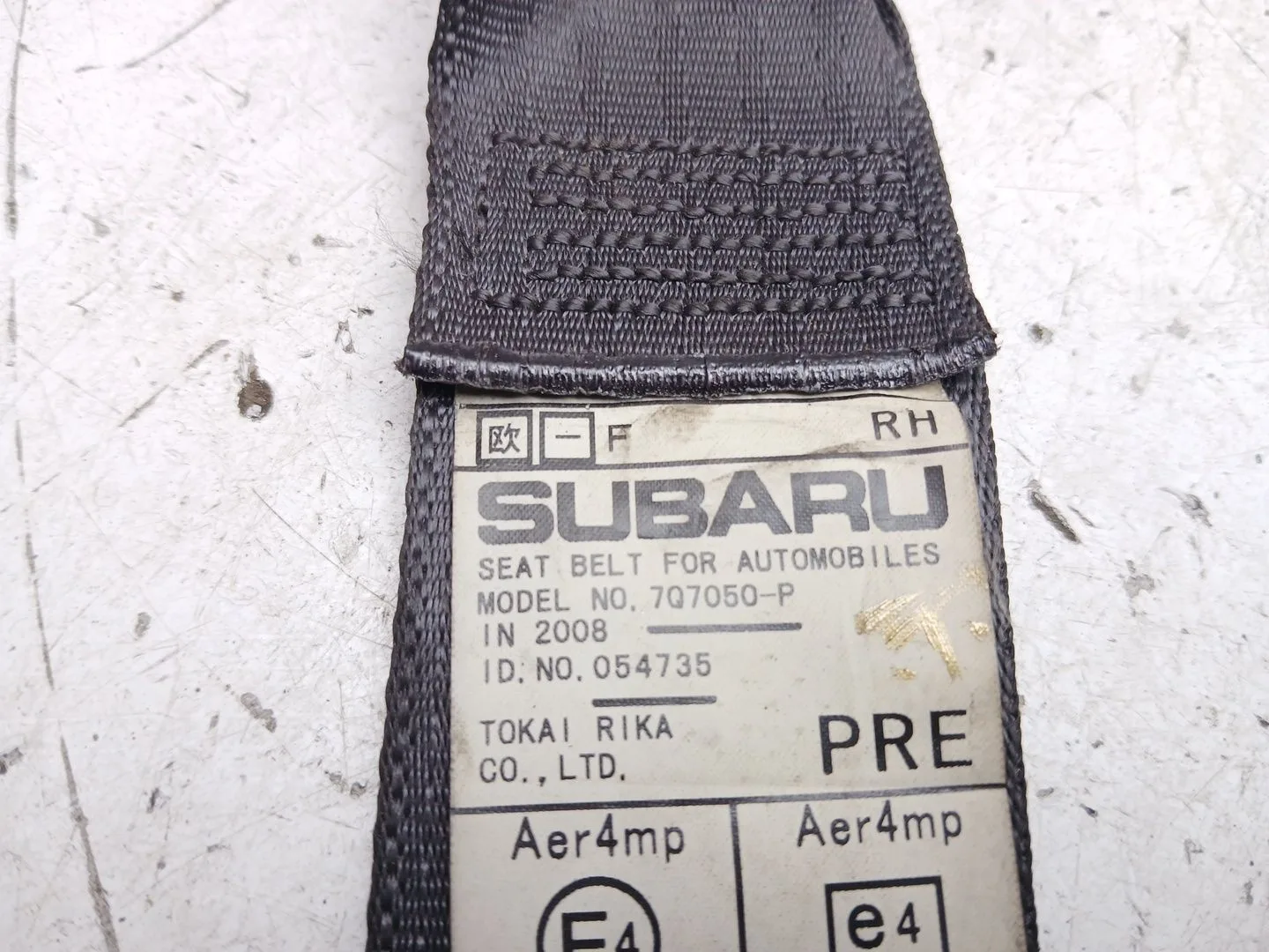 Cinturon Seguridad Delantero Derecho para Subaru Outback (Bp)