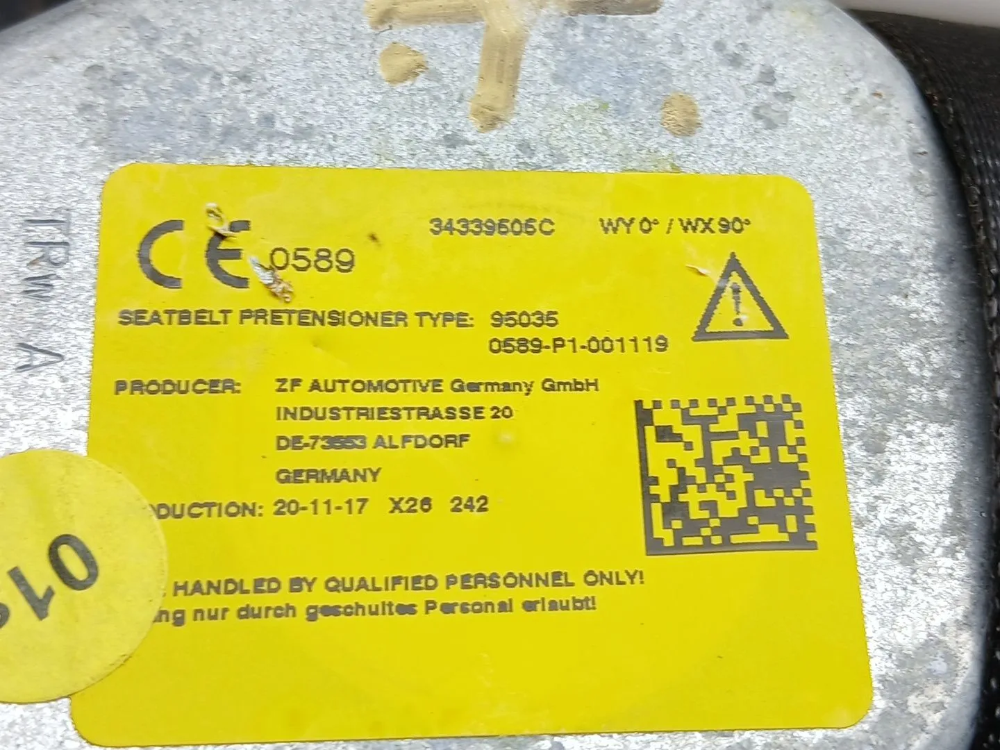 Cinturon Seguridad Trasero Izquierdo para Cupra Formentor (Km7, Kmp)