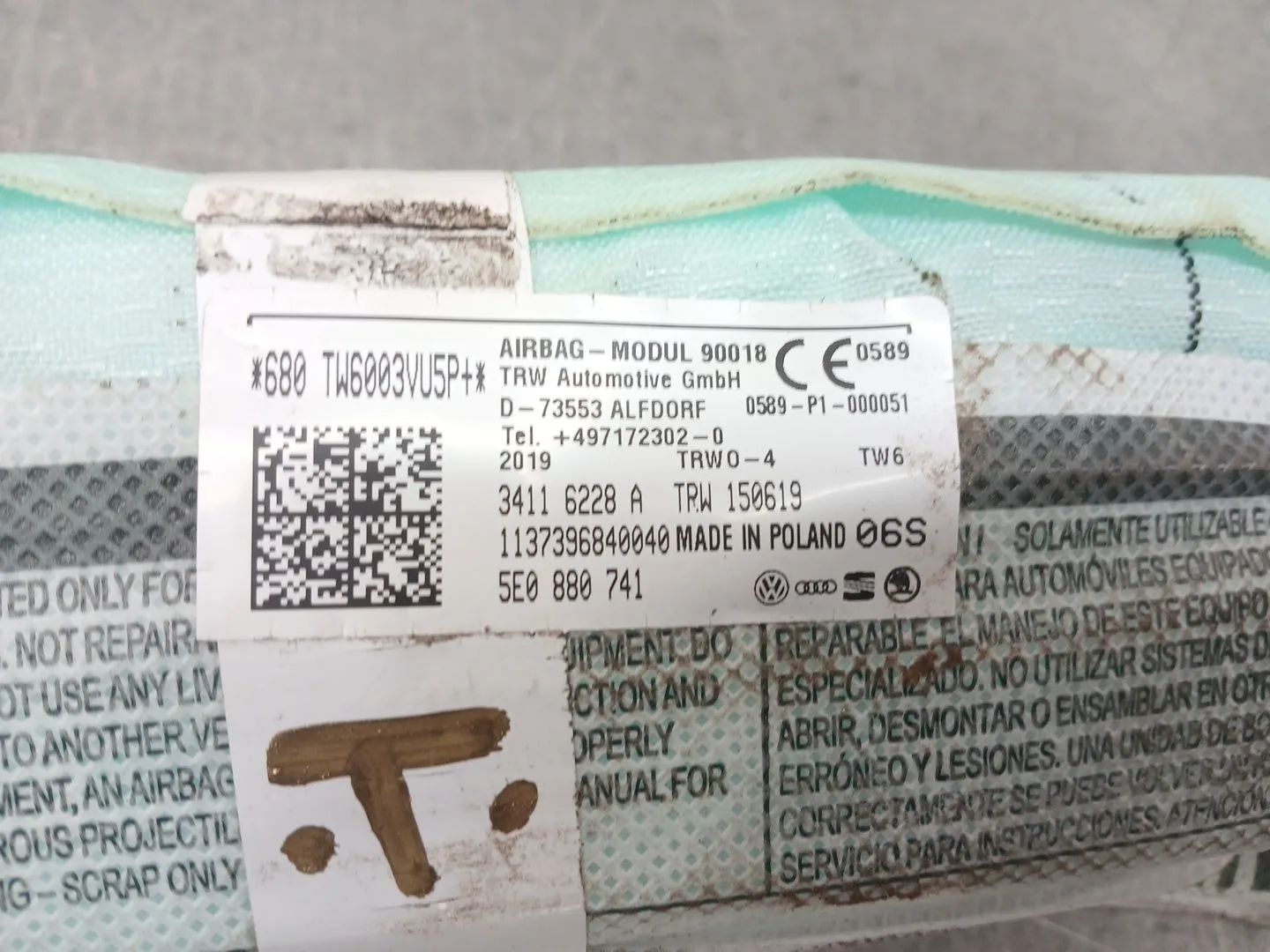 Airbag Cortina Delantero Izquierdo para Skoda Octavia Iii Combi (5E5, 5E6)