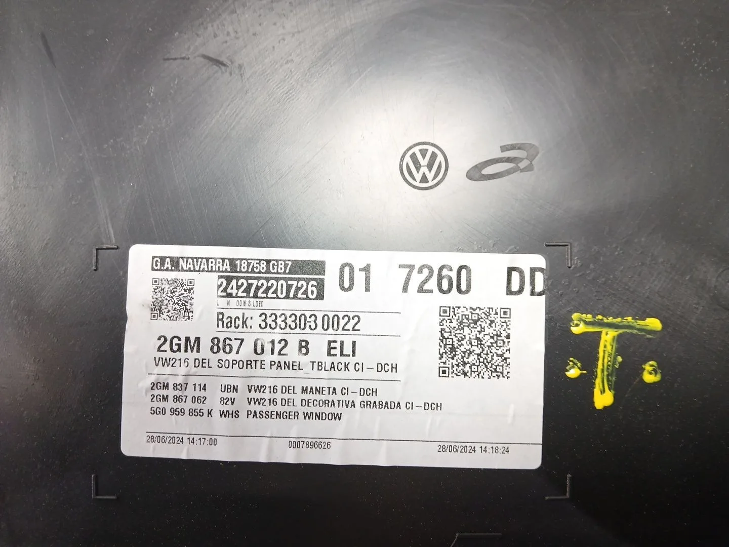Guarnecido Puerta Delantera Derecha para Volkswagen T-Cross (C11, D31)