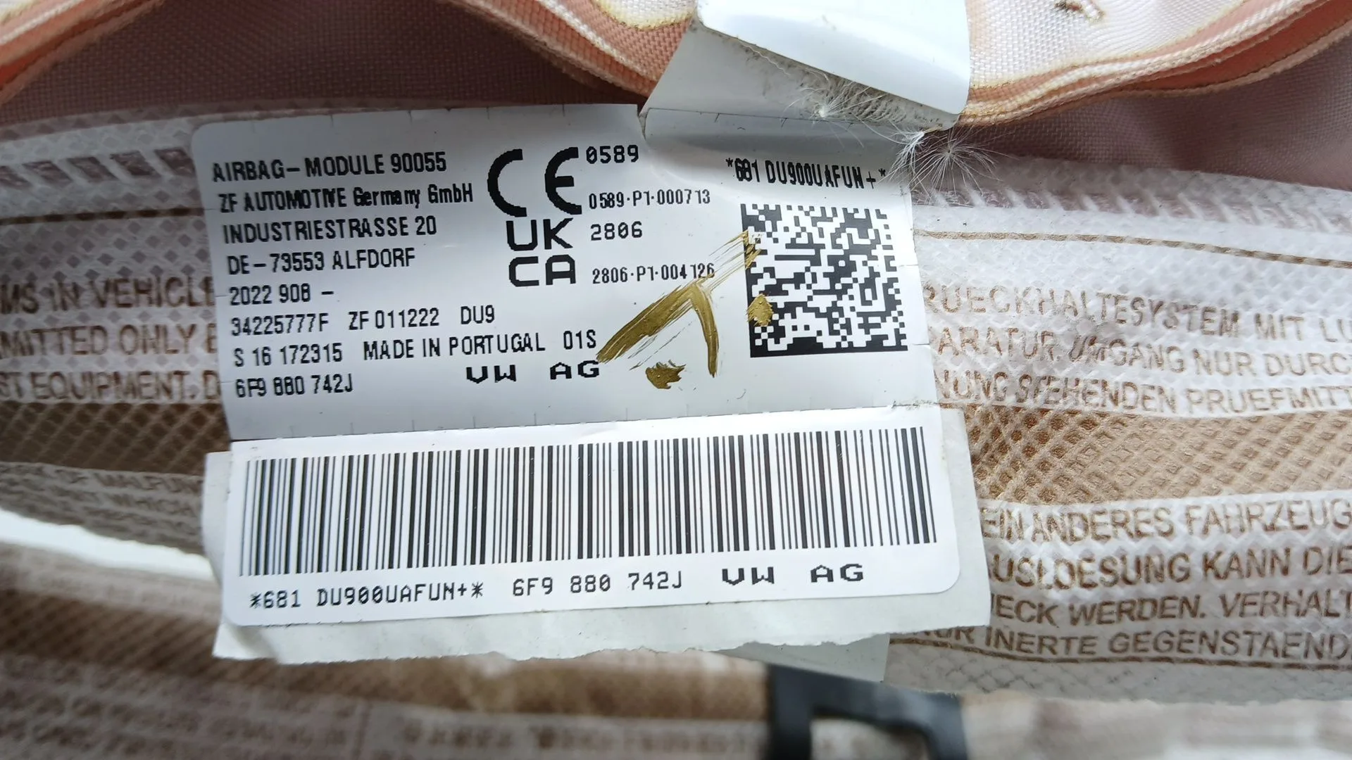 Airbag Cortina Delantero Derecho para Seat Arona (Kj7, Kjp)