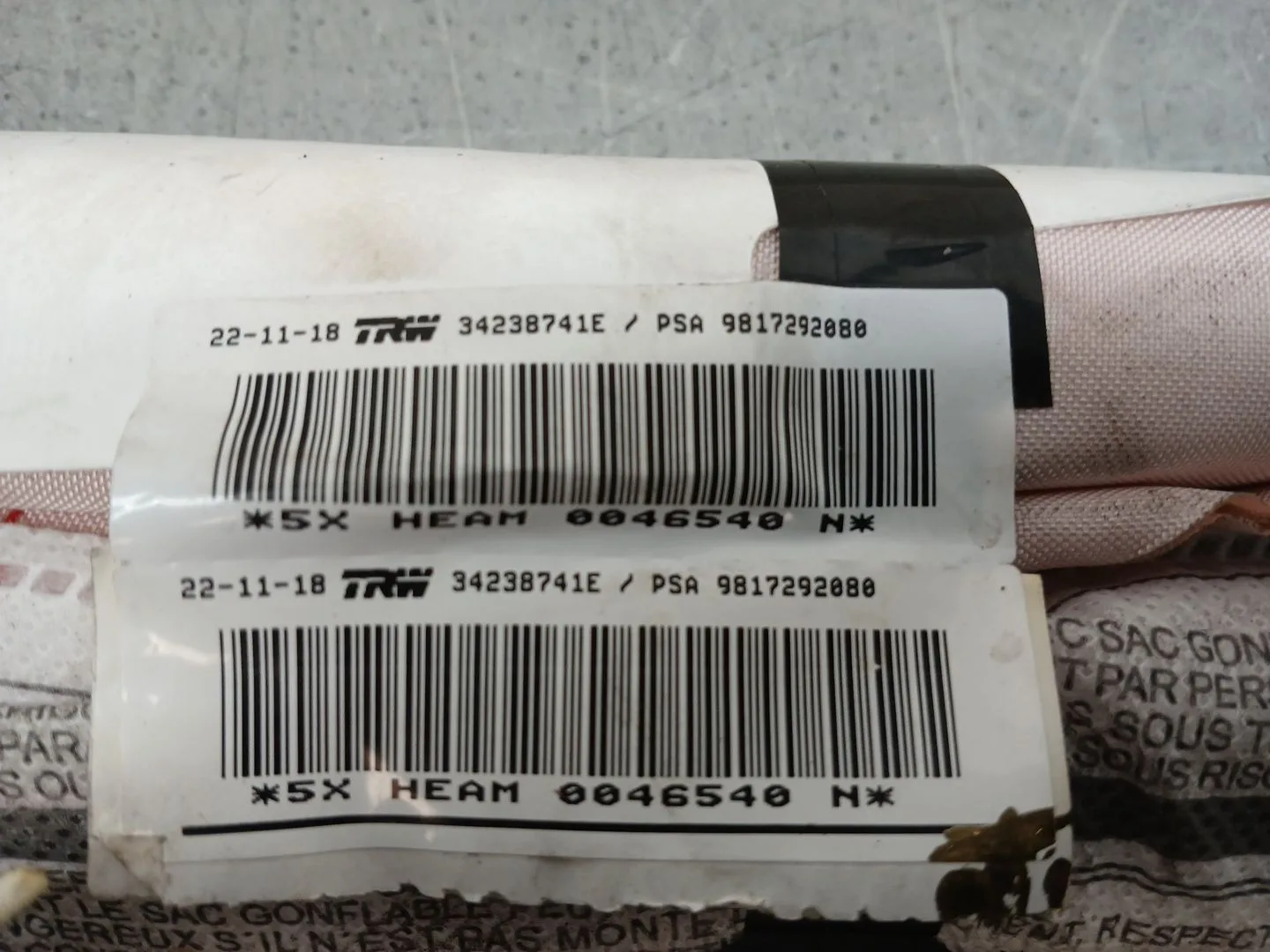 Airbag Cortina Delantero Derecho para Peugeot Rifter