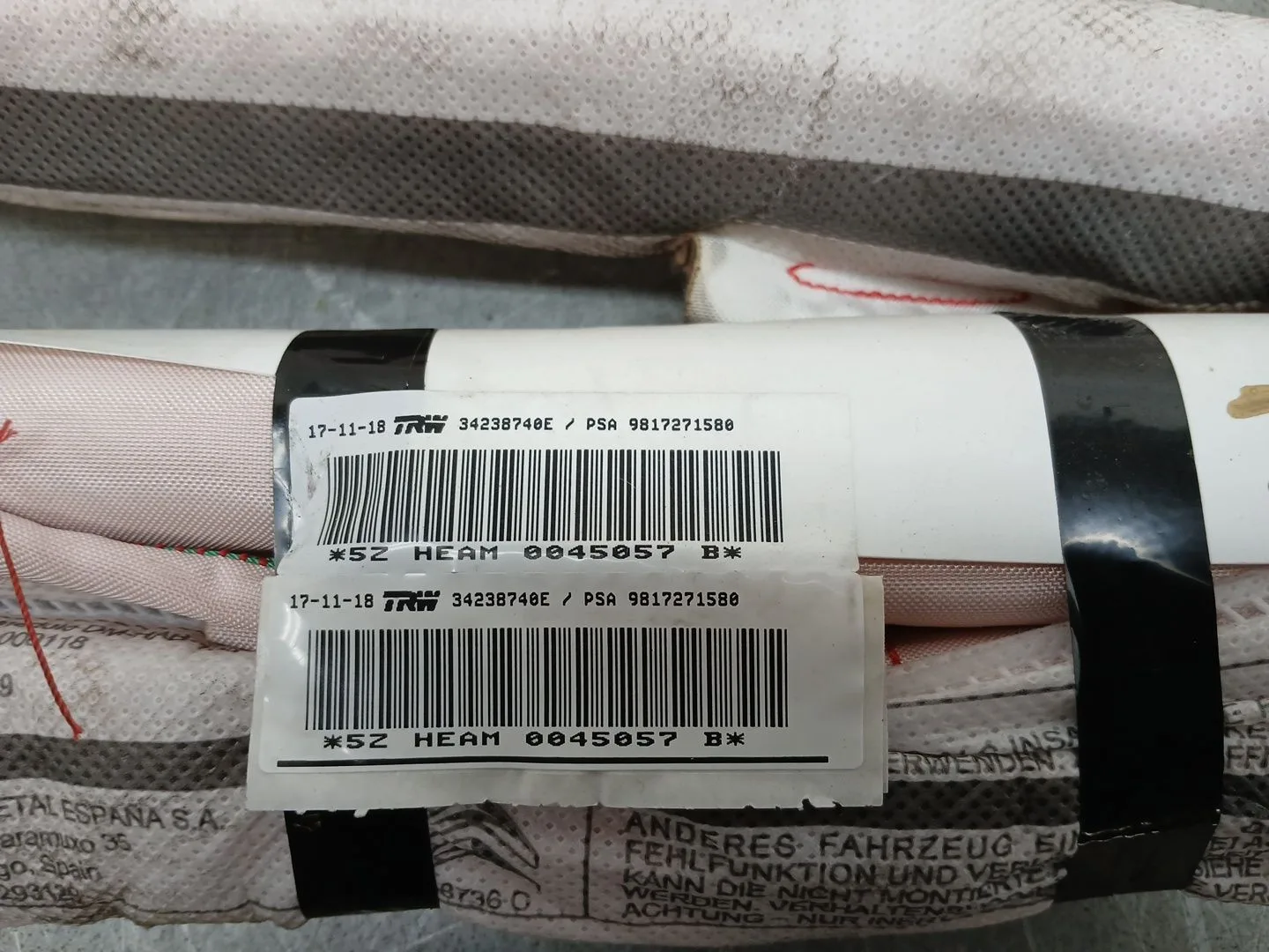 Airbag Cortina Delantero Izquierdo para Peugeot Rifter