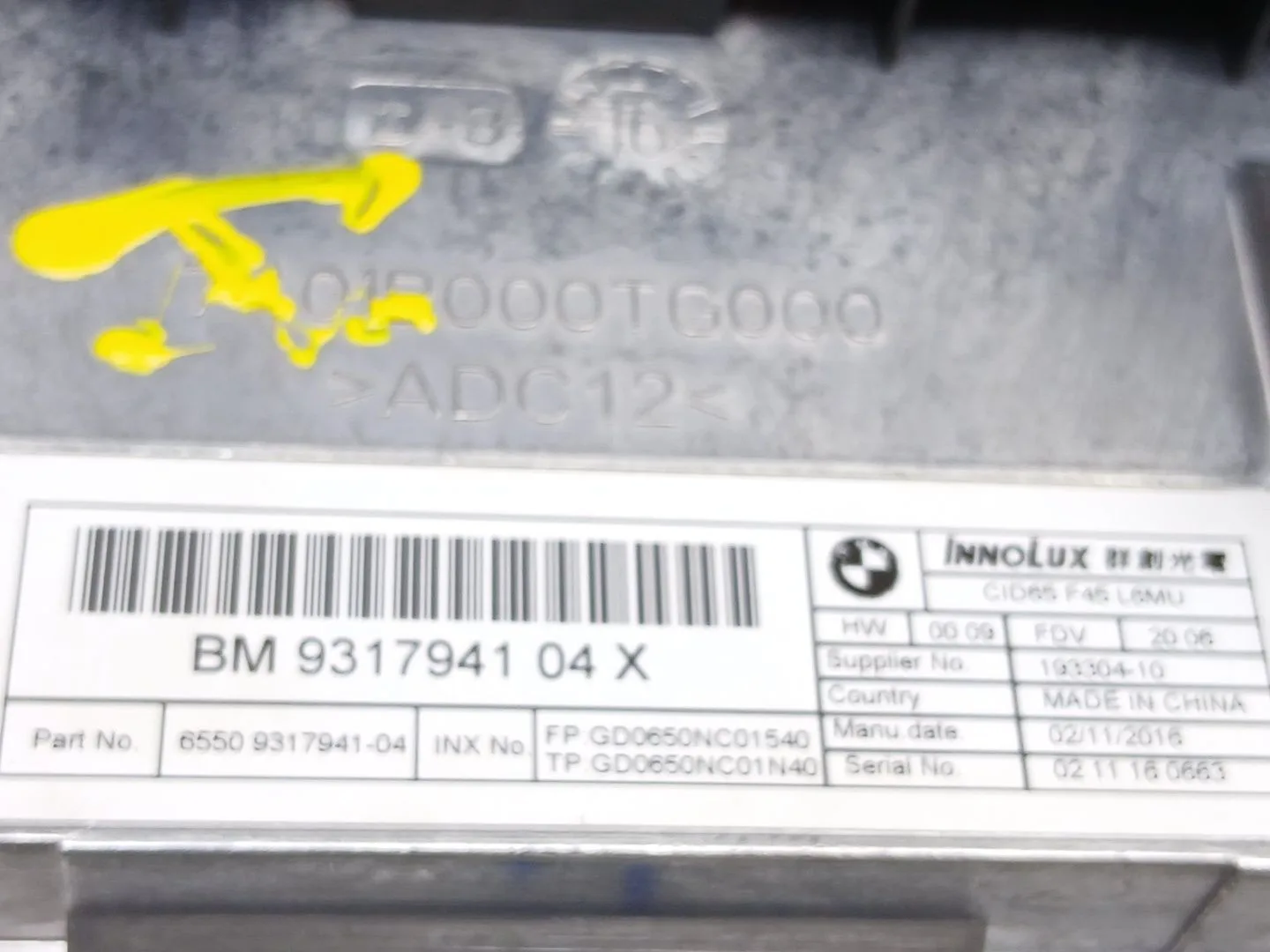 Pantalla Multifuncion para Bmw Serie 1 Lim. (F20)