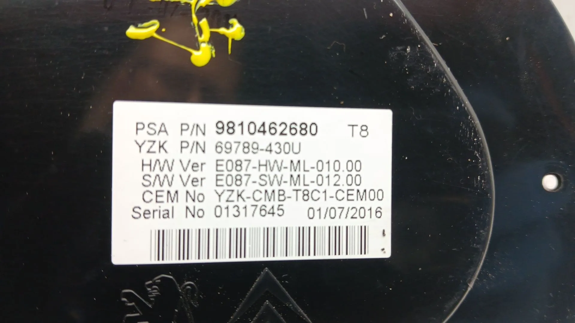 Cuadro Instrumentos para Peugeot 3008 Van (Mr_, Mc_, Mj_)