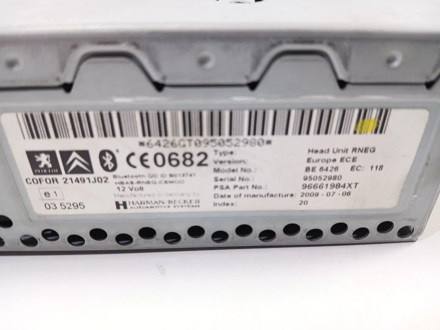 Sistema Audio / Radio Cd para Peugeot 3008 I Monospace (0U_)