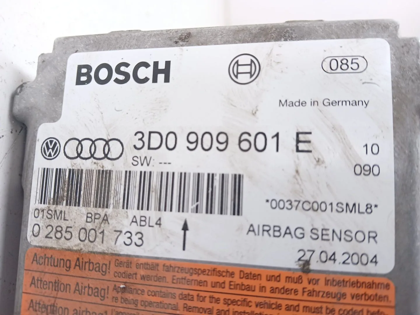 Centralita Airbag para Volkswagen Touareg (7La)