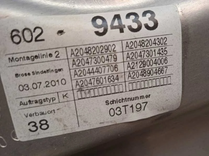 Elevalunas Trasero Derecho para Mercedes-Benz Clase C (W204) Berlina