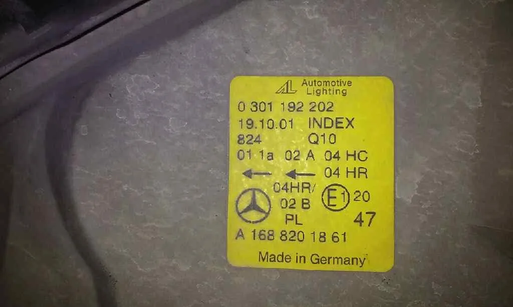 Faro Derecho para Mercedes-Benz Clase A (W168)