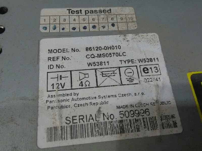 Sistema Audio / Radio Cd para Toyota Aygo (Kgb/Wnb)