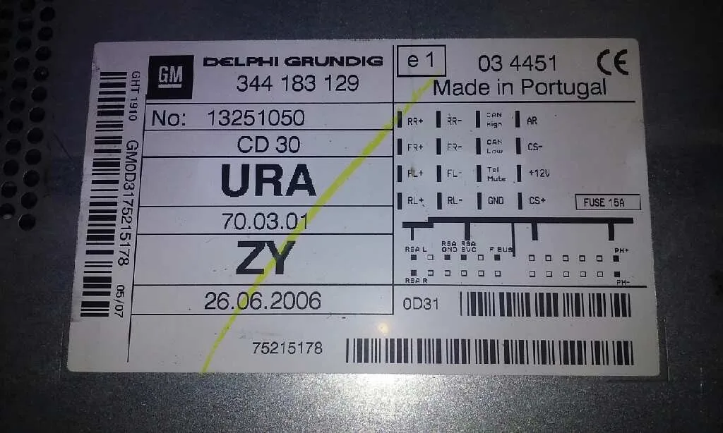Sistema Audio / Radio Cd para Opel Astra H Ber.
