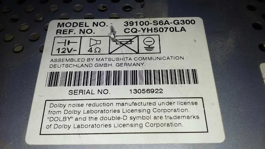 Sistema Audio / Radio Cd para Honda Civic Berlina 3 (Ep1/2)