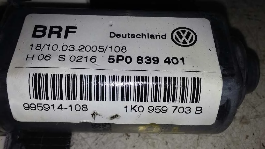 Motor Elevalunas Trasero Derecho para Seat Altea (5P1)