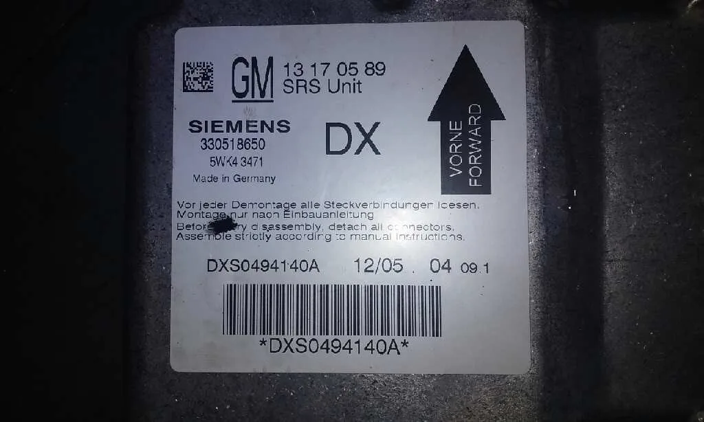 Centralita Airbag para Opel Vectra C Berlina