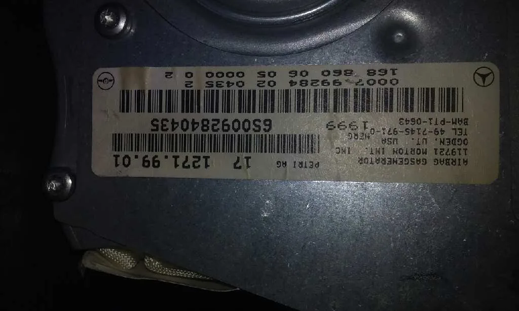 Airbag Delantero Derecho para Mercedes-Benz Clase A (W168)