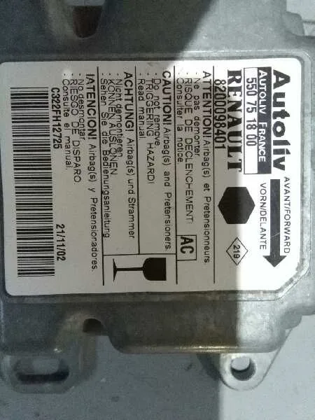 Centralita Airbag para Renault Kangoo (F/Kc0)