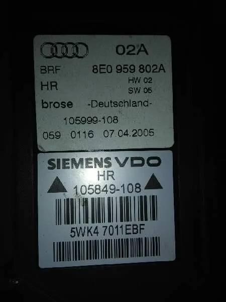 Motor Elevalunas Trasero Derecho para Audi A4 Berlina (8E)
