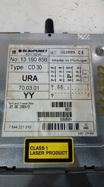 Sistema Audio / Radio Cd para Opel Astra H Ber.