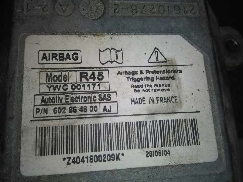 Centralita Airbag para Mg Serie 45 (T/Rt)