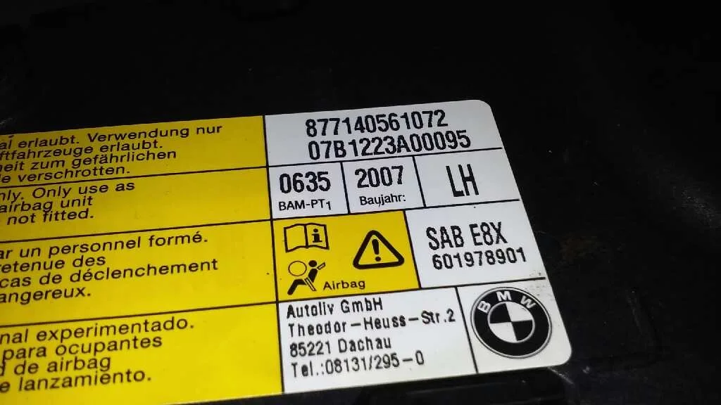 Airbag Lateral Delantero Izquierdo para Bmw Serie 1 Berlina (E81/E87)
